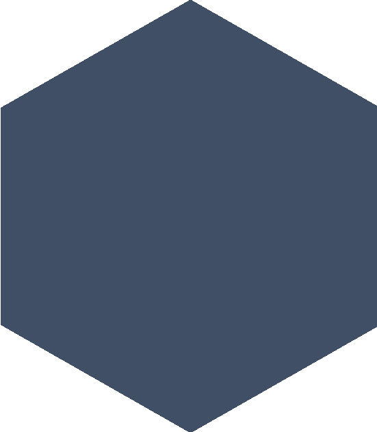 Block Hexagon Azul Matte 5x6 Ceramic Tile