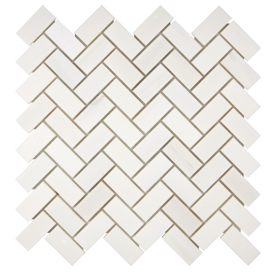Bianco Dolomite Marble 1 x 2 and 2 x 2 Mosaic Tile