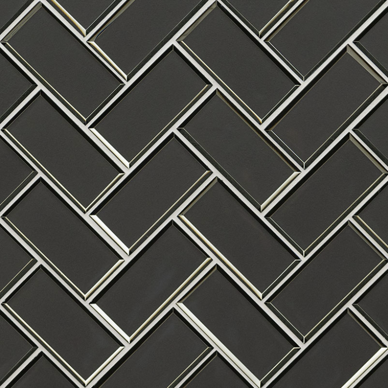 METALLIC GRAY BEVEL HERRINGBONE