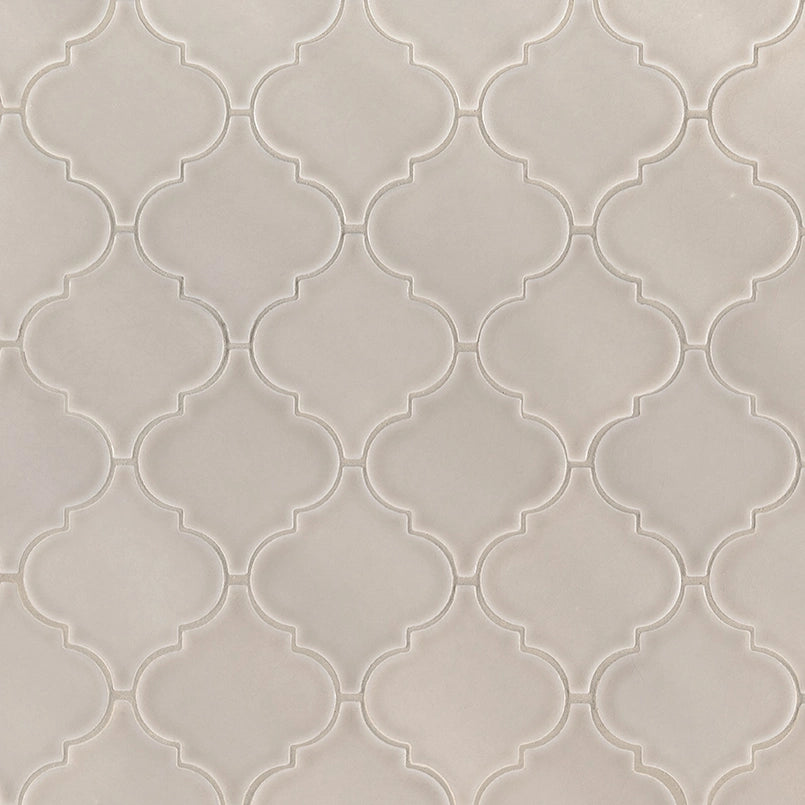 Portico Pearl Arabesque Ceramic Tile – Glossy Patterned Tile for Backsplashes, Shower Niches & Accent Walls