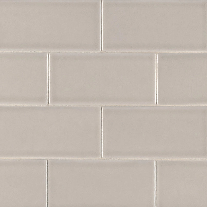 Portico Pearl 3x6 Ceramic Tile – Glossy Beveled Finish for Backsplashes, Shower Walls & Fireplace Accents