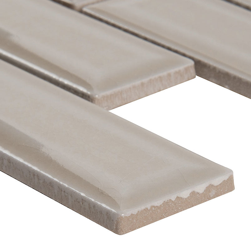 Portico Pearl 2x6 Ceramic Tile – Glossy Beveled Finish for Backsplashes, Shower Walls & Accent Niches
