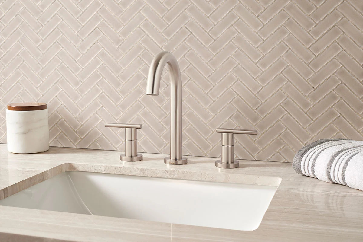 Portico Pearl Herringbone Ceramic Tiles for Backsplashes