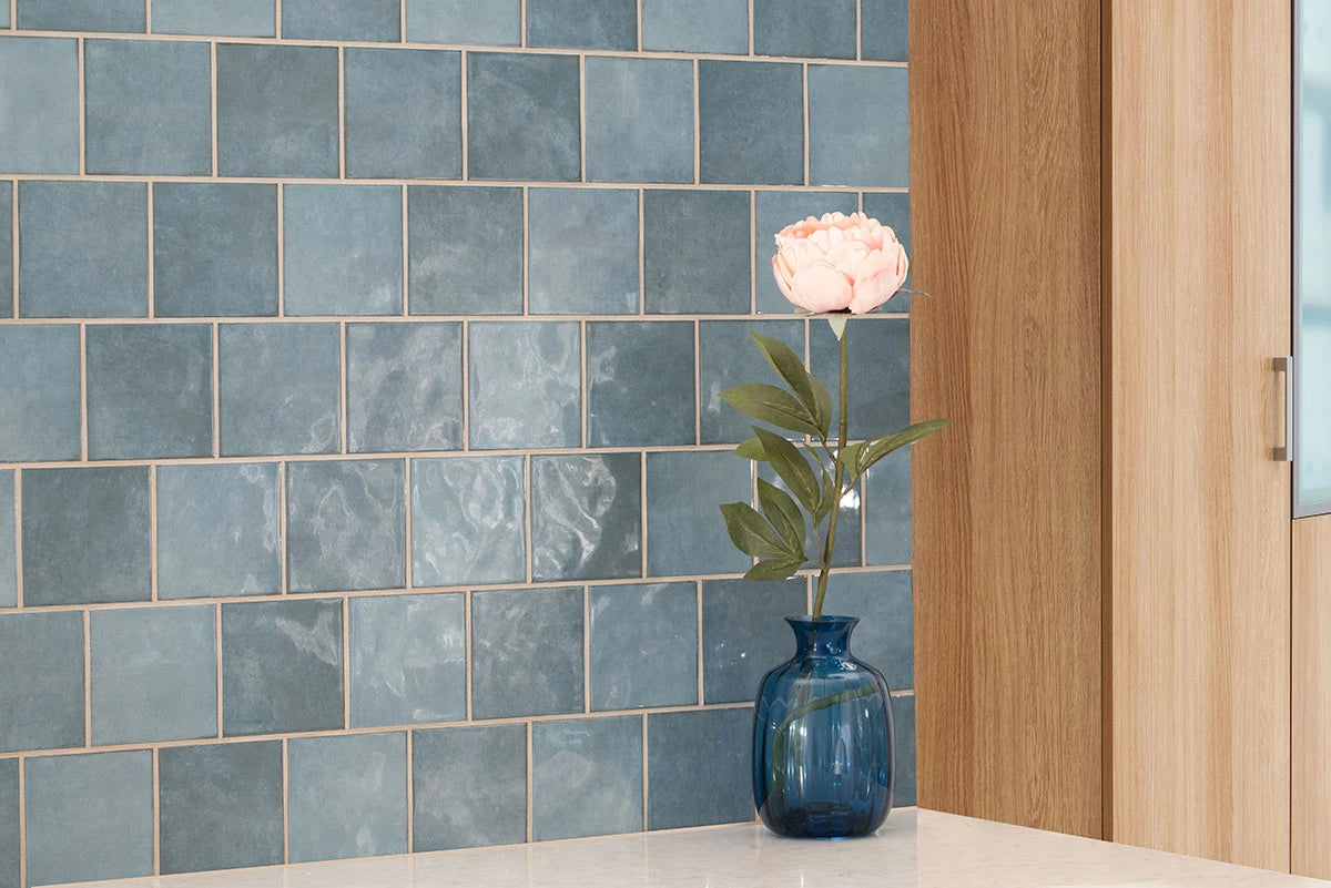 Renzo Denim 5x5 Glossy Ceramic Tile for Elegant Backsplashes