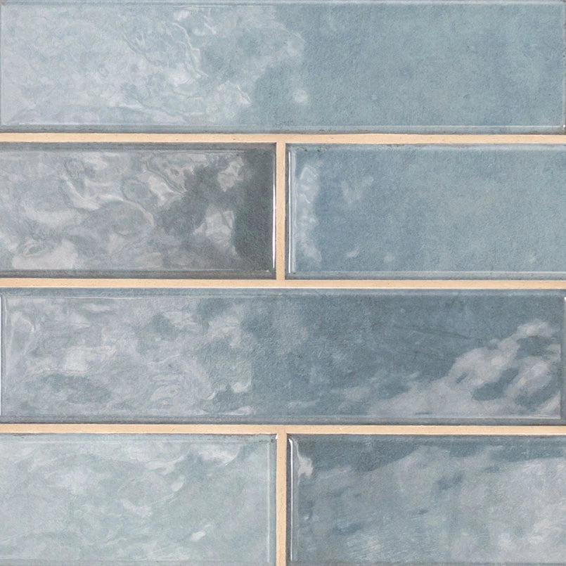 Renzo Denim 3x12 Glossy Ceramic Tile for Elegant Shower Wall