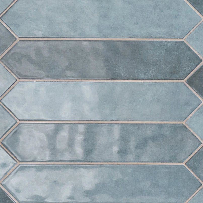 Renzo Denim Picket 2.5x13 Ceramic Tile – Glossy Finish for Bold Geometric Wall Patterns