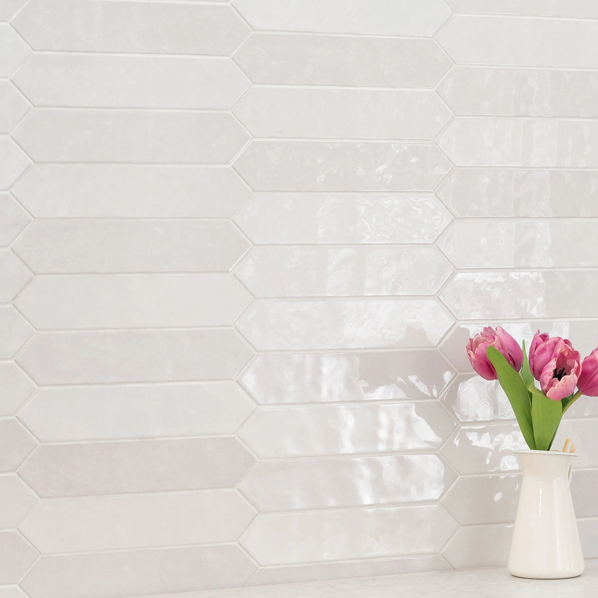 Renzo Dove Picket 2.5x13 Ceramic Tile – Glossy Finish for Backsplashes, Bathrooms & Accent Walls