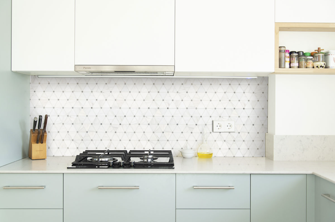 BIANCO DOLOMITE PINWHEEL MOSAIC