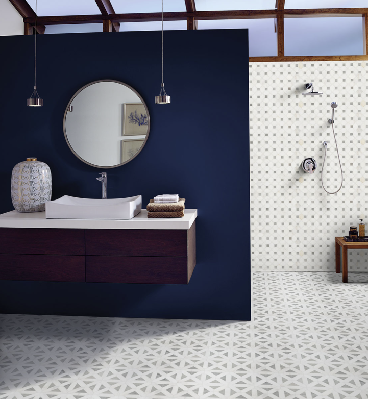 BIANCO DOLOMITE GEOMETRICA MOSAIC