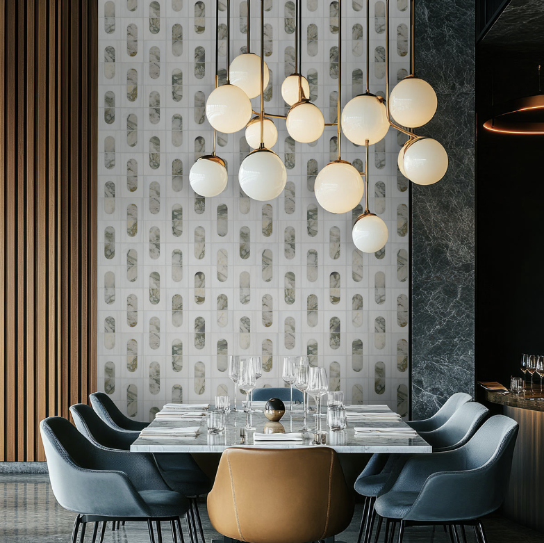 Bianco Dolomite Moderno Polished Mosaic