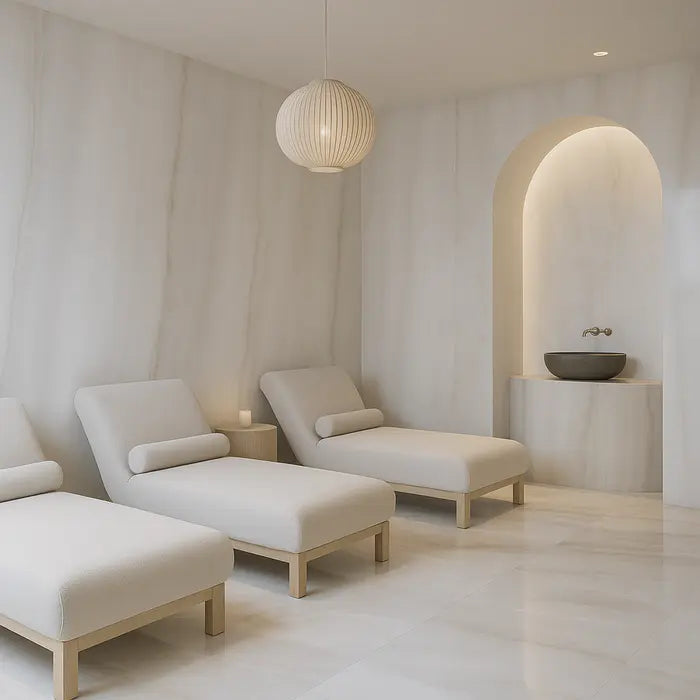 Akoya Silver Matte 24 x 48 porcelain tiles.