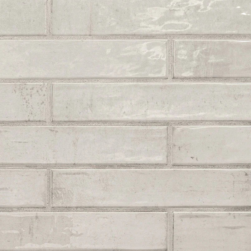 Stella Rhino 2x10 Ceramic Tile – Glossy Finish for Sleek Gray Bathroom Walls & Kitchen Backsplashes