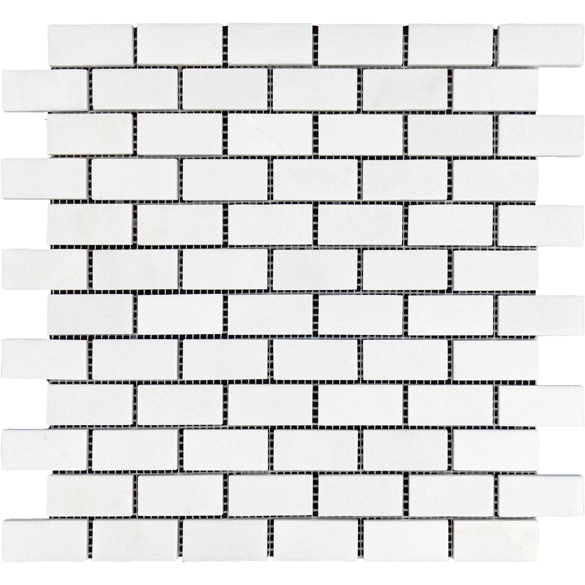 Thassos White Marble 1 x 2 and 2 x 2 Mosaic Tile