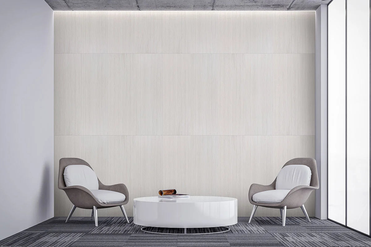 Urbanslat White Wood 16x48 Tile – Matte Ceramic for Modern Wall