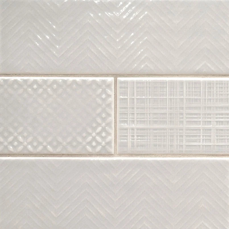 Urbano Dusk 3D Mix 4x12 Ceramic Tile – Glossy Finish for Sculpted Wall Accents & Backsplashes