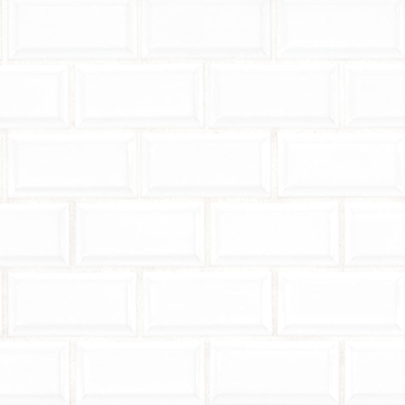 White 2x4 Beveled Glossy Porcelain Tiles for Shower Walls