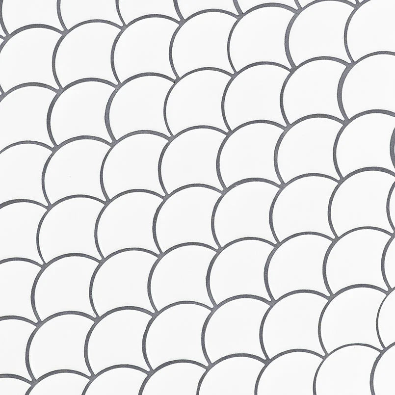 White Glossy Scallop 6mm Porcelain Mosaic Tile – Fan-Shaped Tile for Backsplashes, Shower Walls & Bathroom Accents