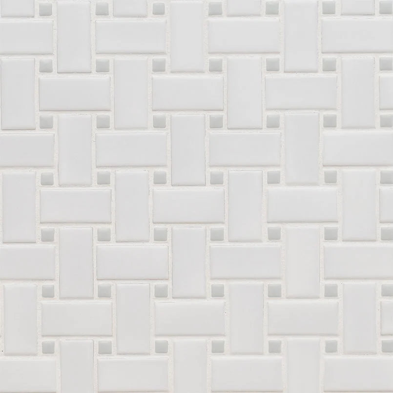 White Matte Arabesque 6mm Porcelain Mosaic Tile – Curved Moroccan-Style Tile for Backsplashes, Shower Walls & Elegant Wall Features