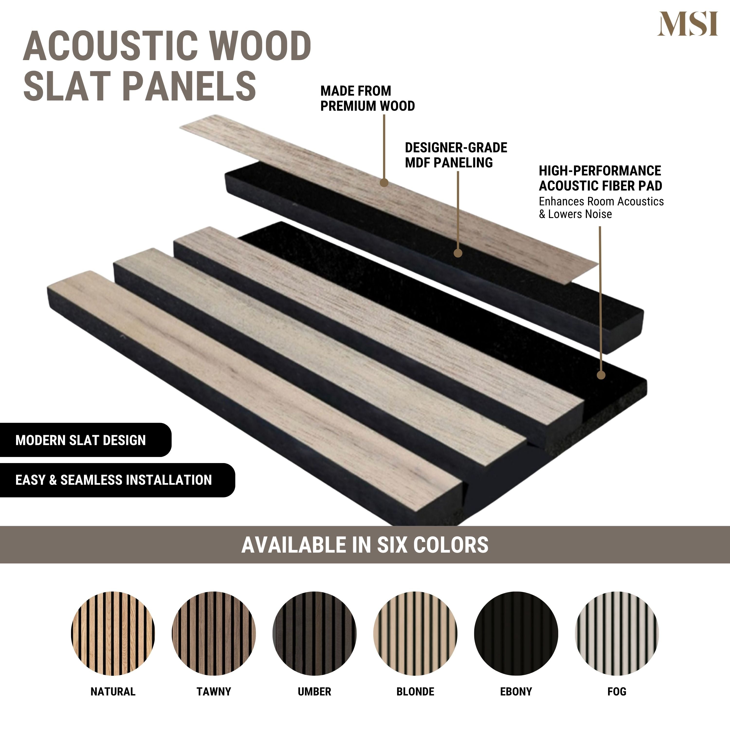 NATURAL ACOUSTIC WOOD SLAT PANELS MISC