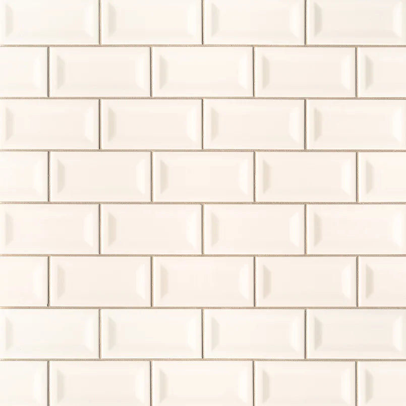 Almond Glossy 3X6 Inverted Beveled