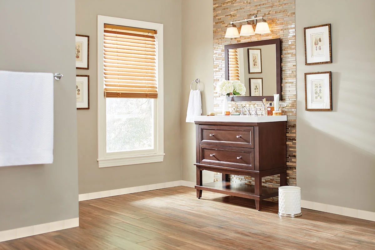 Almond Glossy Bullnose Tile 3x6 wall in bathroom