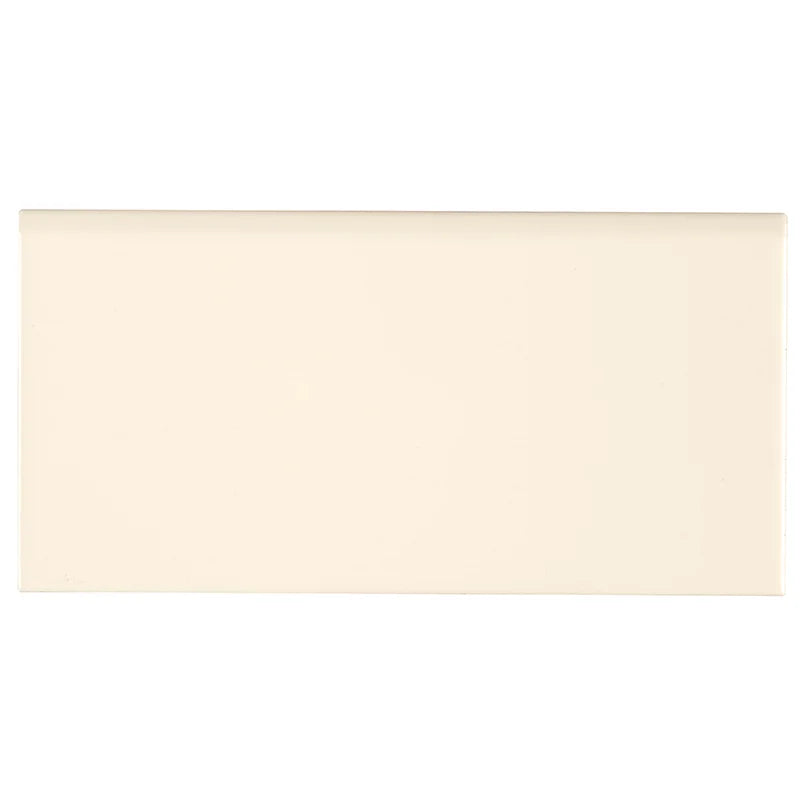 Almond Glossy 3X6 Single Bull Nose Tile Trim