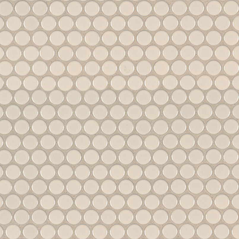 Almond Tile Penny Round Mosaic Penny Round