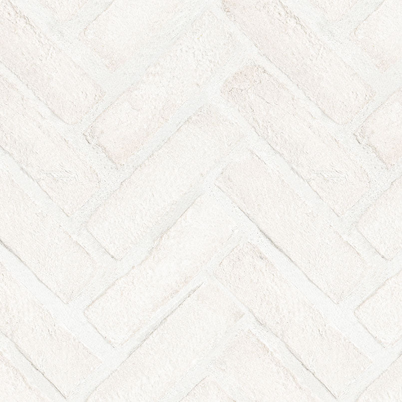 Alpine White Clay Brick Herringbone