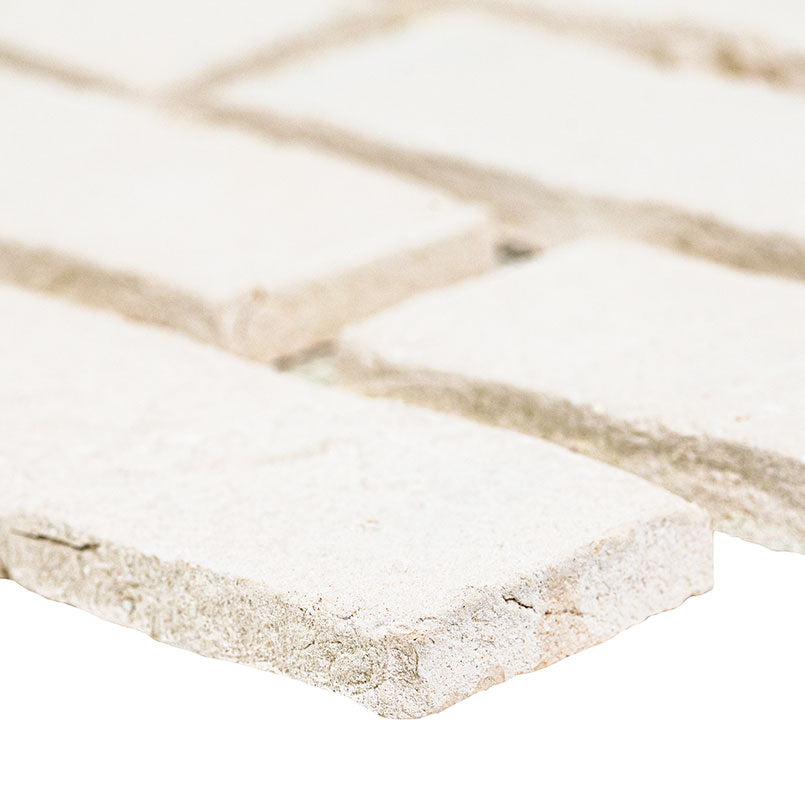 ALPINE WHITE CLAY BRICK HERRINGBONE 2.25X7.5 NATURAL - 2.25x10.75