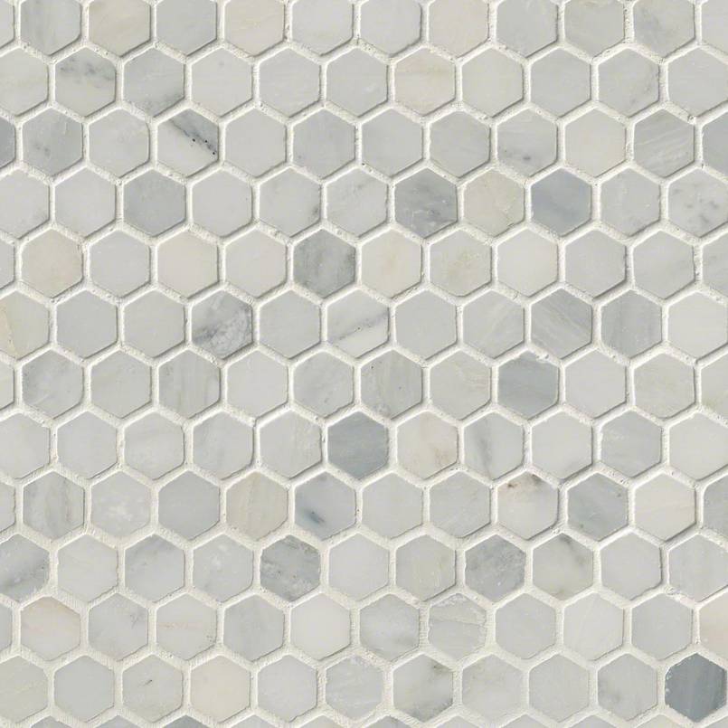 Arabescato Carrara Tile 1" Hexagon