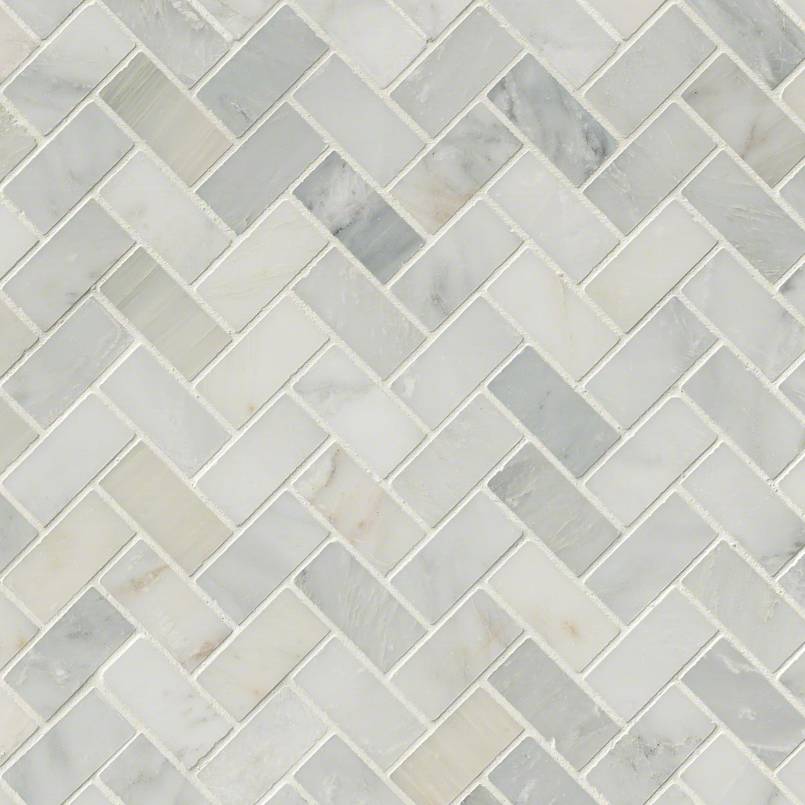 Arabescato Carrara Tile Herringbone