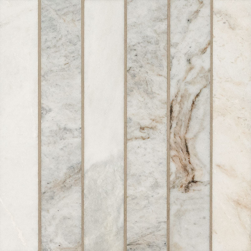Arabescato Venato White Tile 2 x 12 Stack
