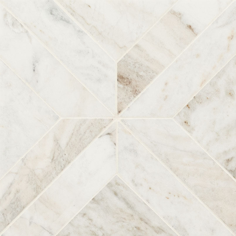Arabescato Venato White Tile Argyle