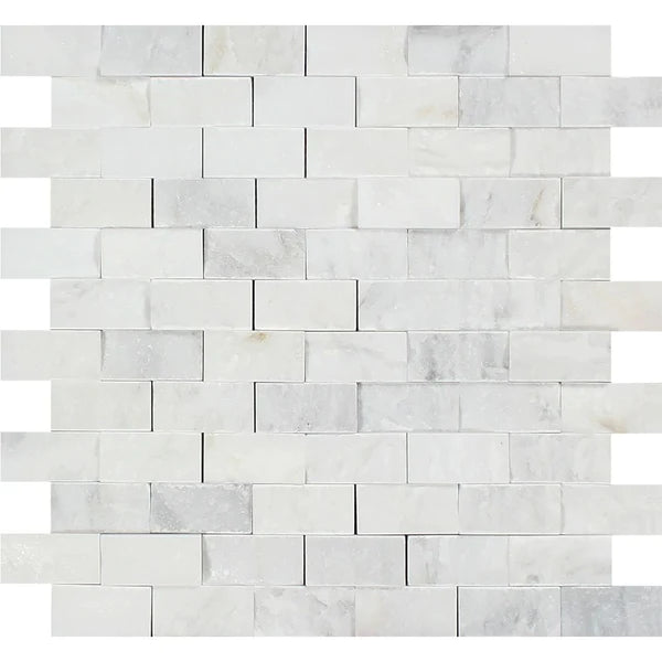 White Carrara Brick Marble.