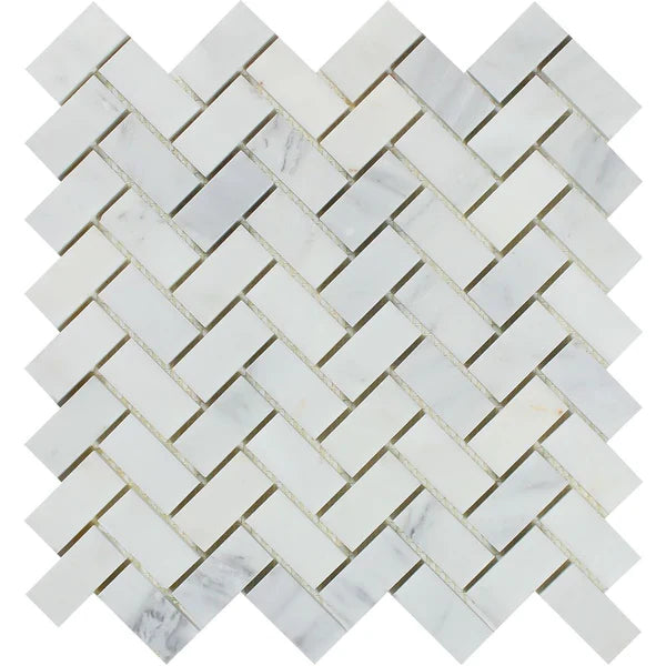 Asian Statuary Marble 1 x 2 and 2 x 2 Mosaic Tile