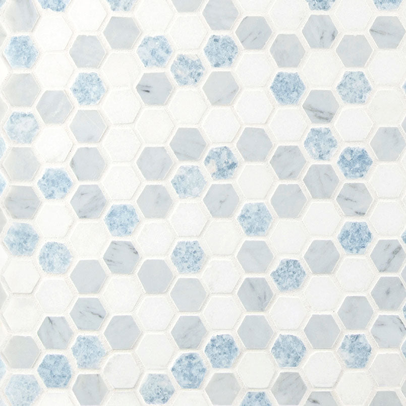 AZULA HEXAGON MOSAIC TILE Polished - 1" Hexagon