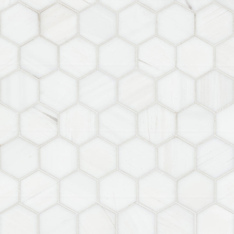 Bianco Dolomite 2" Hexagon Pol