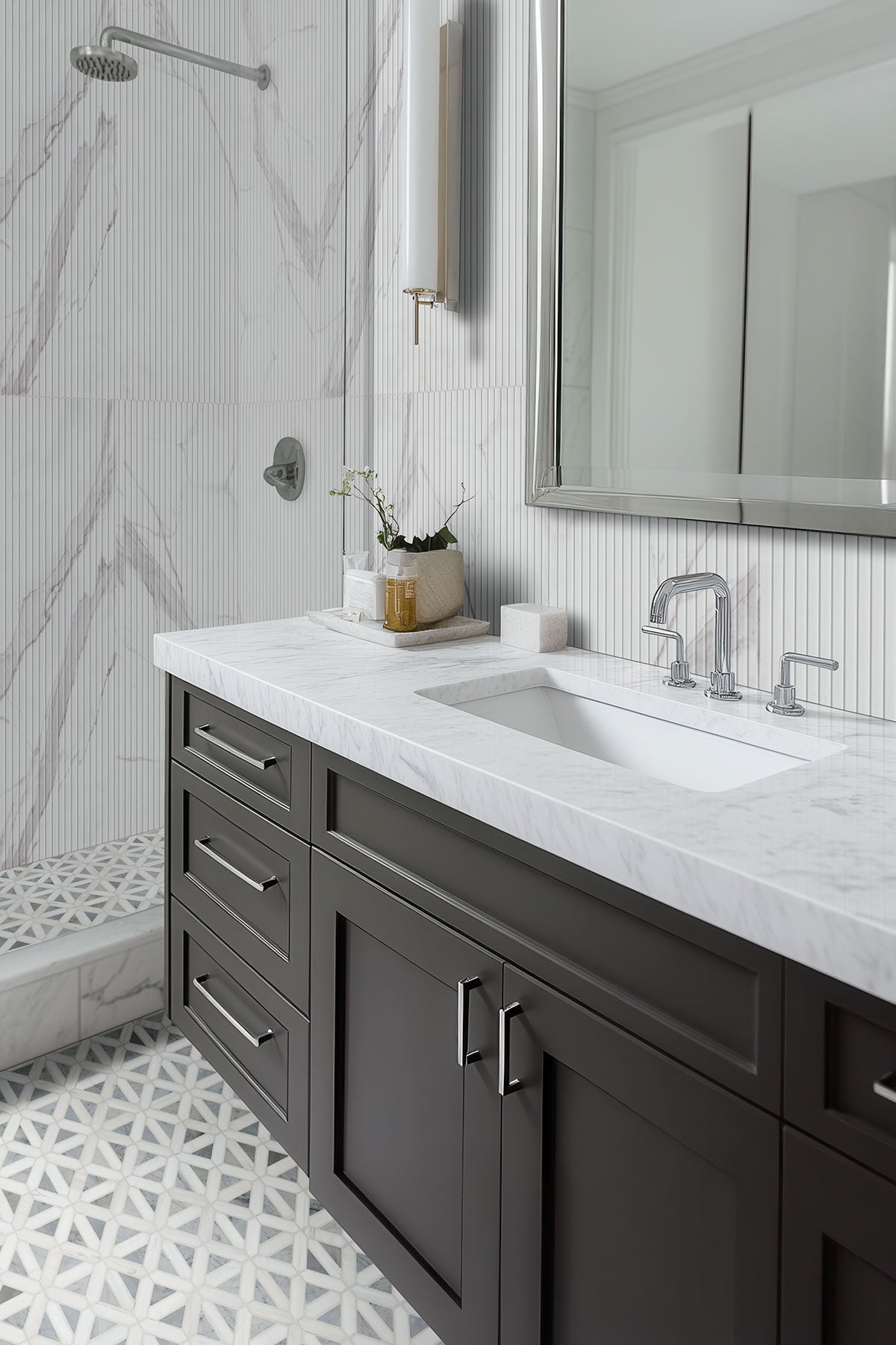 Bianco Dolomite Geometrica Tile - Mosaicenter Backsplash Tile