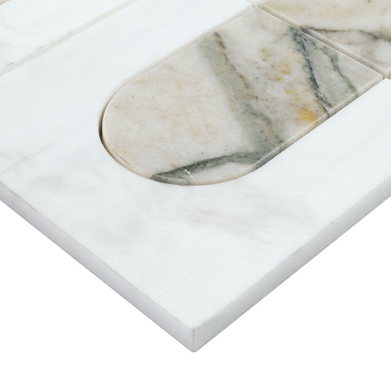 Bianco Dolomite Moderno Polished Mosaic - Mosaicenter