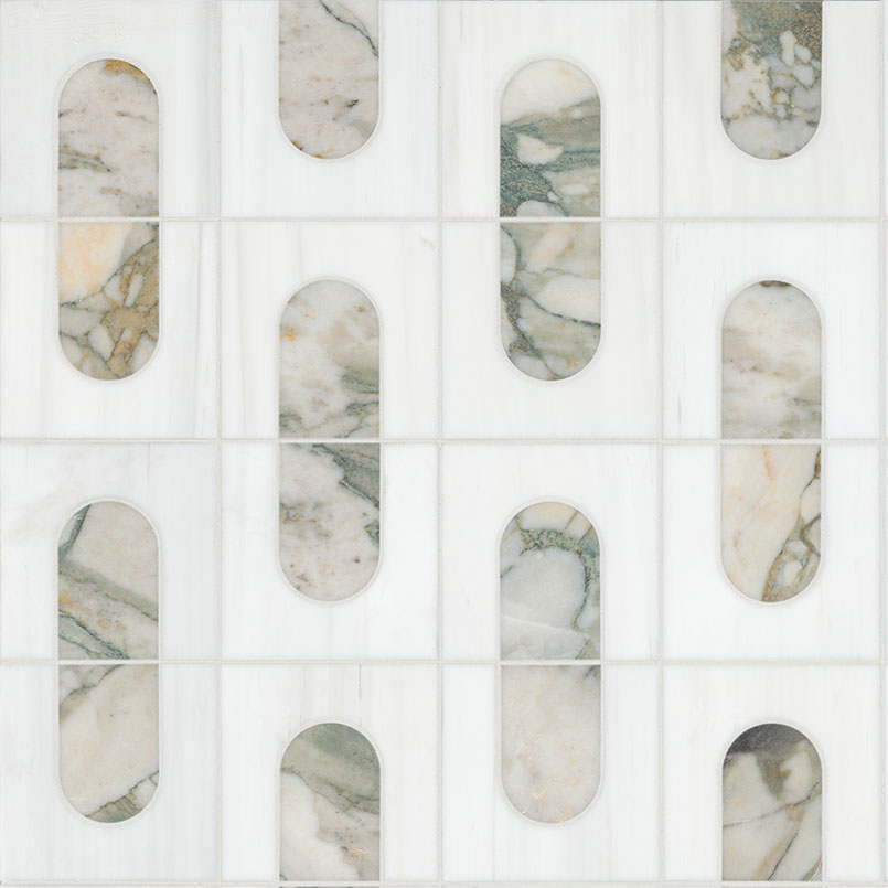 Bianco Dolomite Moderno Polished Mosaic - Mosaicenter