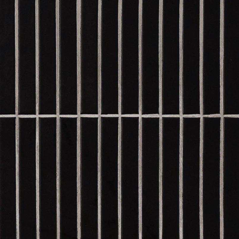 Black Matte 1x6 Stack Pattern Tile Thumb