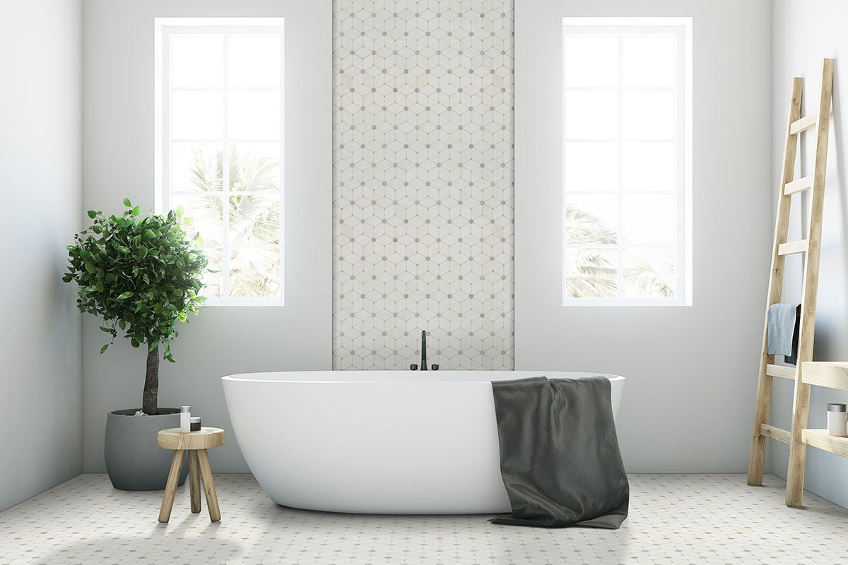 Cecily Grigio Polished Mosaic Tile - Mosaicenter