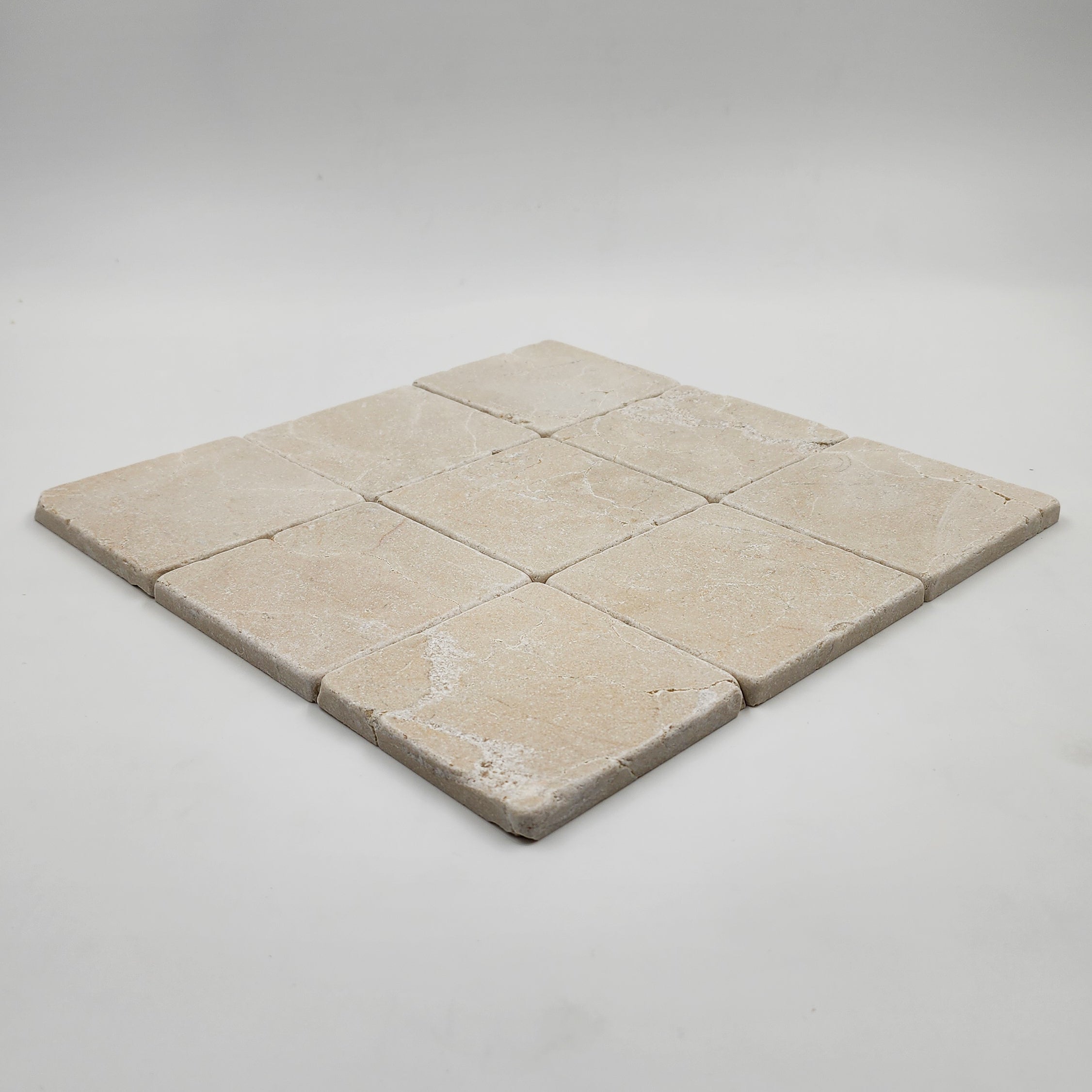 Crema Marfil Marble 4"x4" Tumbled Tile