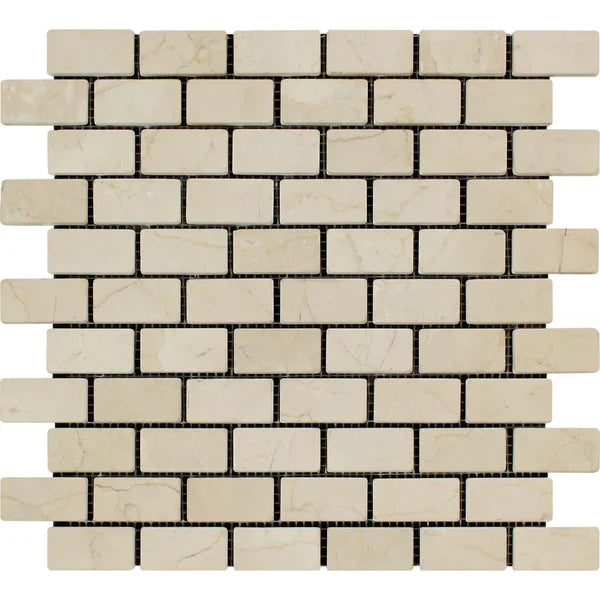 Crema Marfil Marble 1 x 2 and 2 x 2 Mosaic Tile