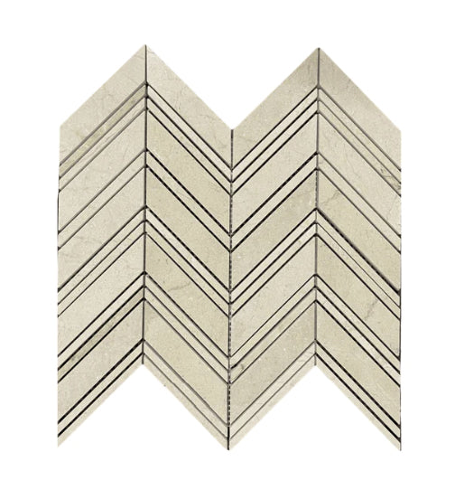 Crema Marfil Marble Chevron Mosaic