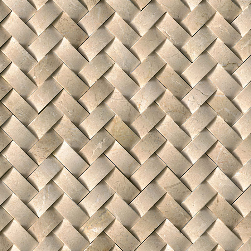 Crema Herringbone Arched Pattern
