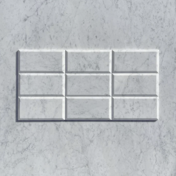 White arranged wall Diamond Shaped Tiles.