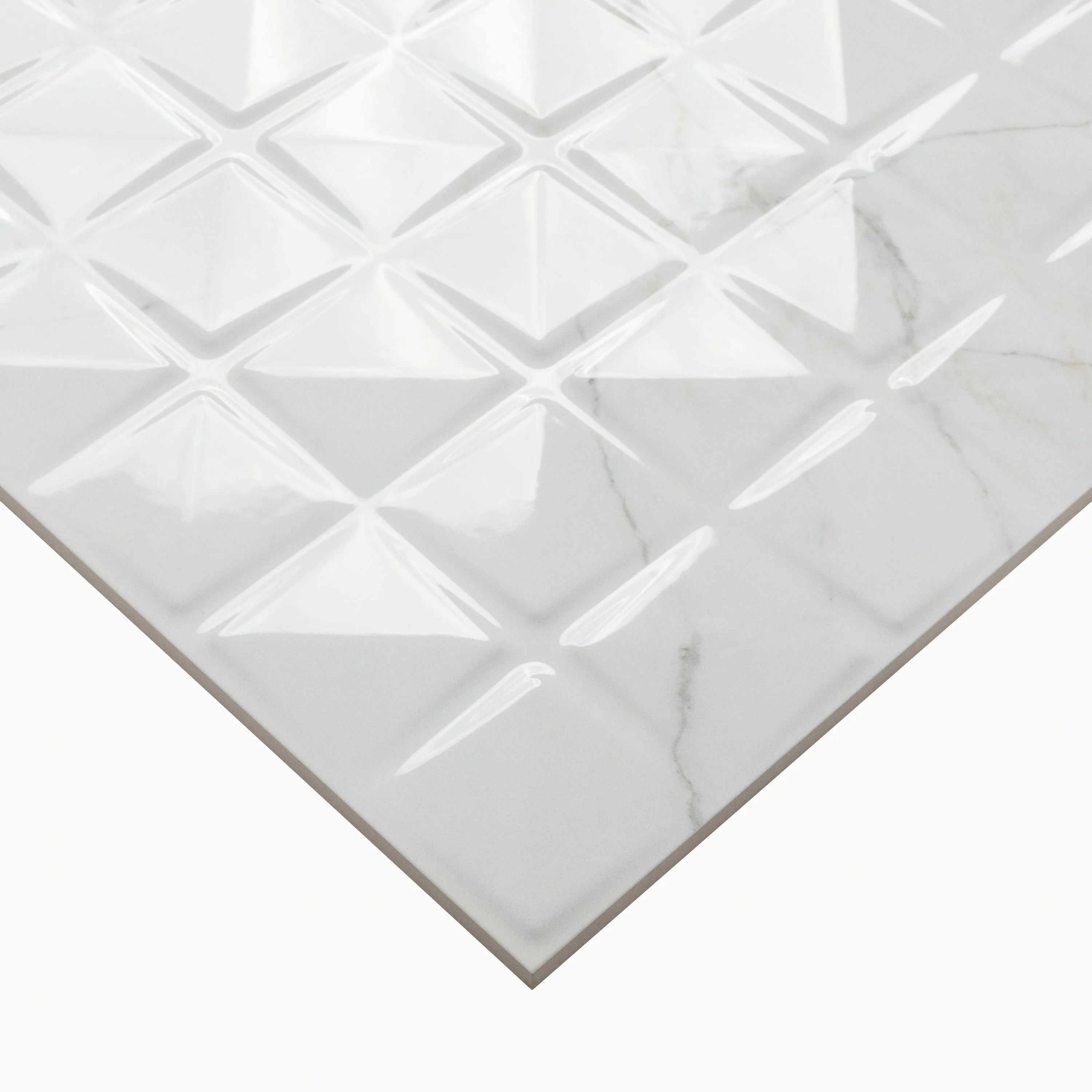 Dymo Calacatta Chex White 12x24 Glossy Edge