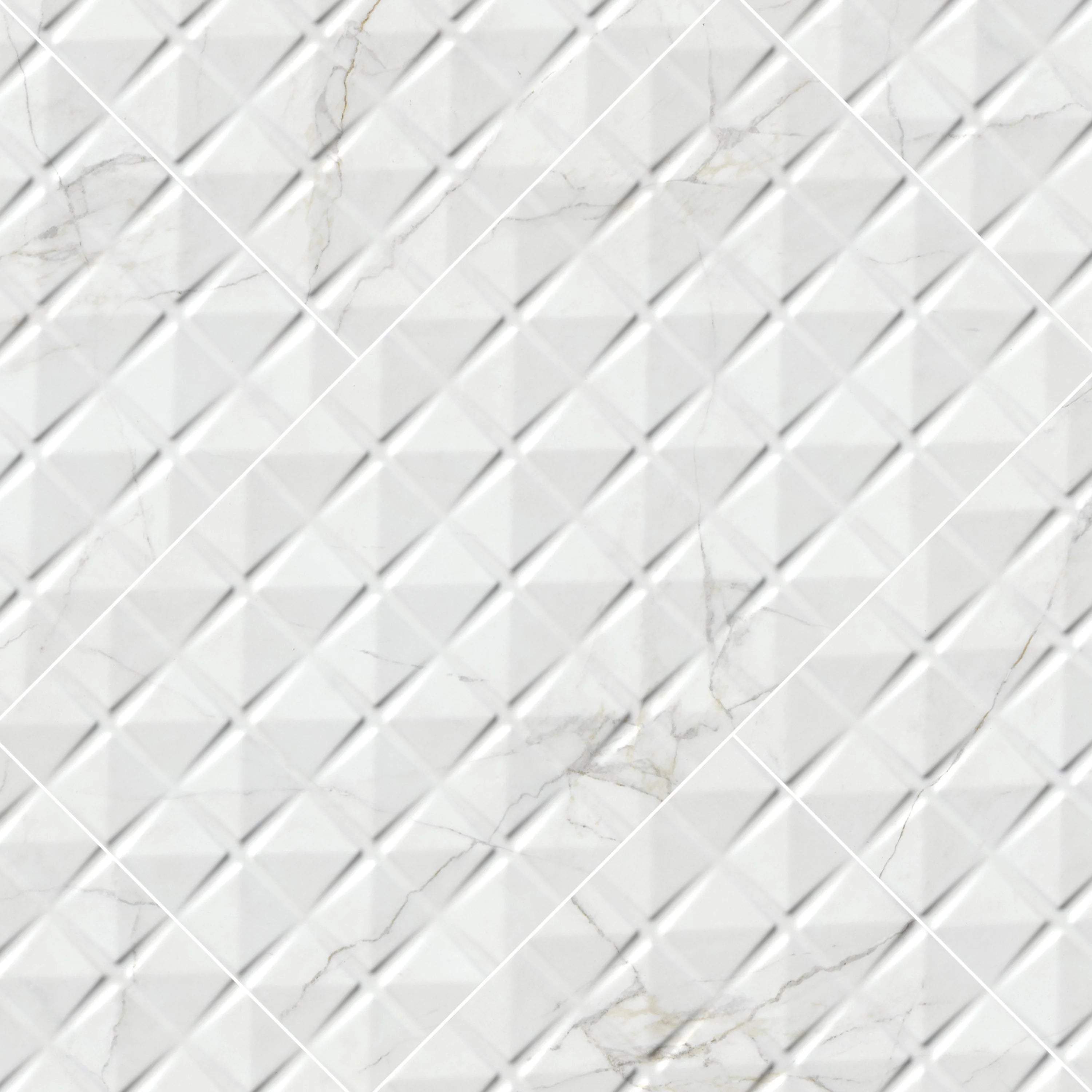 Dymo Calacatta Chex White 12x24 Glossy Iso