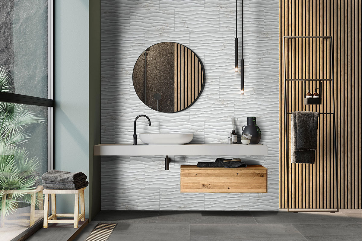 Dymo Calacatta White Wavy 12x24